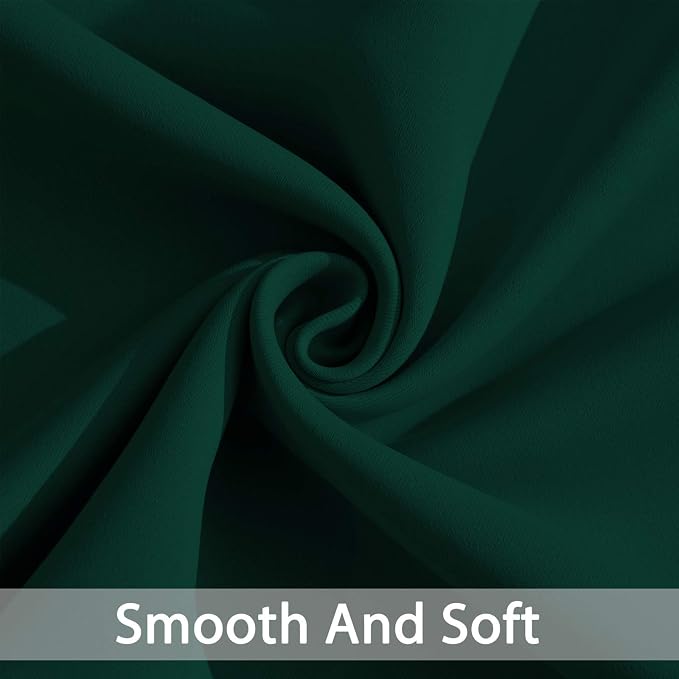 Yakamok Room Darkening Curtains 52x63 inch Length Dark Green-Living Room | 2 - Image 5