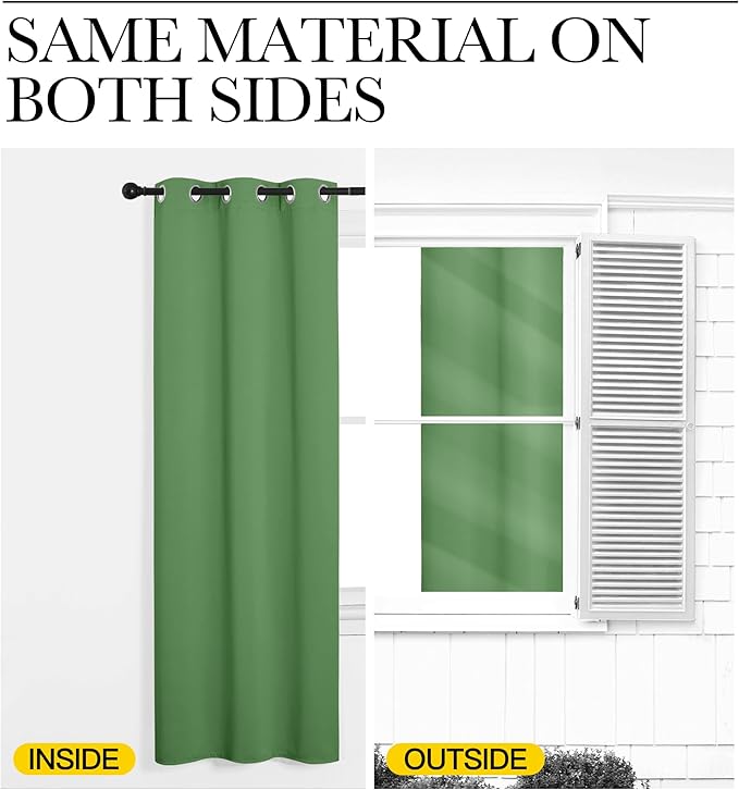 NICETOWN Froest Green Blackout Curtains 45 inches Length for Kitchen, 2 Panels, 29" Wide, Thermal Insulated Decoration Drapes for Small Window