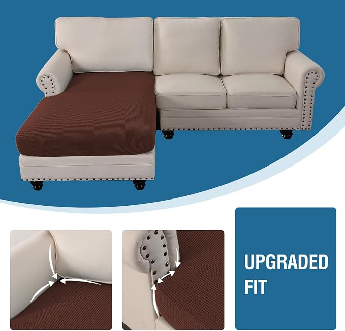 H.VERSAILTEX Sectional Couch Covers 1 Piece Chaise Slipcover L Shape Separate - Image 4