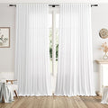 Extra Wide Linen Curtains for Living Room 102 Inch for Bedroom Divider Off by Nanspring