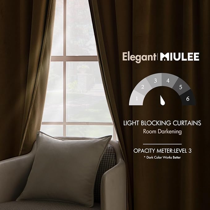 MIULEE Velvet Curtains Extra Wide 72x84 inches Gold Curtains | Luxury, Room - Image 5