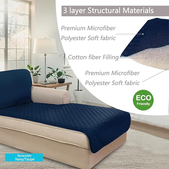 U-NICE HOME Sectional Couch Cover Chaise Lounge Cover, Pet Friendly, Elastic - Image 5