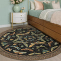 Washable Black 6ft Round Area Rugs by HazoHaus