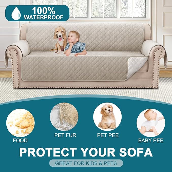 Turquoize 100% Waterproof Sofa Covers Couch Cover Sofa Cover - Image 2