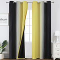 Black and Yellow Ombre Blackout Curtains 84 Inches Long | Room Darkening by ESTELARTEXTILER