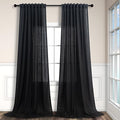 Pitalk Black Extra Long Curtains 120 Inches Long by Pitalk