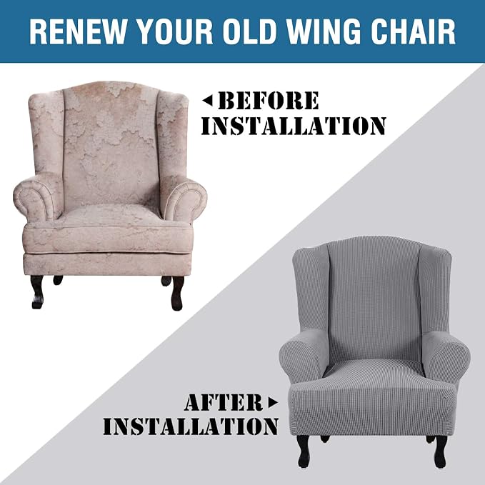 H.VERSAILTEX Wing Chair Slipcover Chair Covers - Image 4