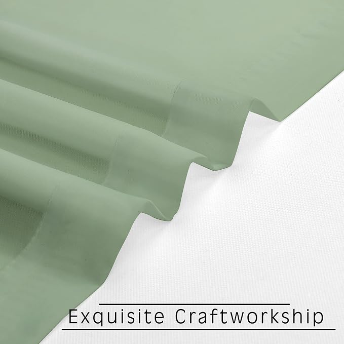 Sage Sheer Kitchen Valance for Windows Set of 2, Short Modern Rod Pocket Voile - Image 4
