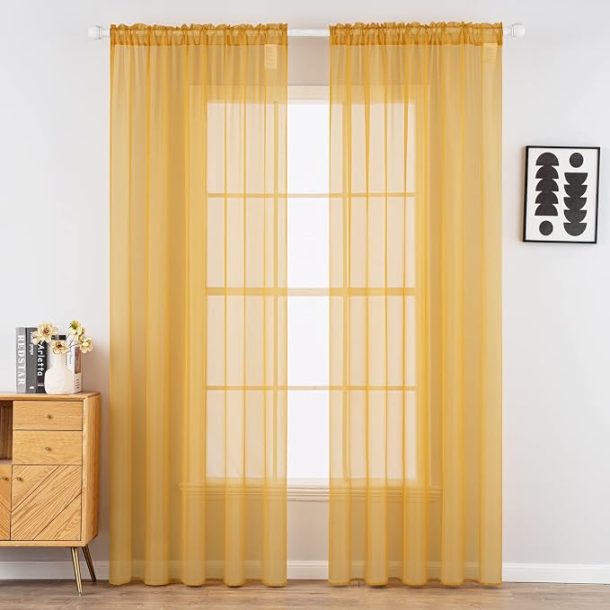 MIULEE 2 Panels Fall Sheer Curtains by MIULEE