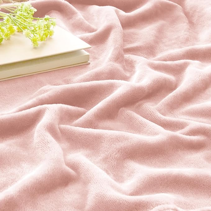 BEDELITE Fleece Blanket Twin Size Pink Morn Throw Blankets for Couch & Bed, Luxury Plush Cozy Fuzzy Blanket 60x80 inches, Super Soft Warm Lightweight Throw Blanket for Travel Camping