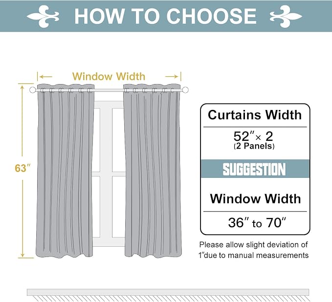 ChrisDowa Blackout Curtains for Bedroom and Living Room 2 Panels Set | Thermal - Image 5