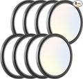 zemty 8Pack LED Ceiling Light Fixture 6.5 Inch, 12W 1200lm Ceiling Mount Light Fixtures, Adjustable 3000K 4000K 6500K, Round Flat Ceiling Lamp for Bathroom Closet Hallway Laundry (Black)