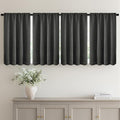MIULEE 4-Panel 36 Inch Blackout Kitchen Tier Curtains Over Sink Dark Grey | by MIULEE