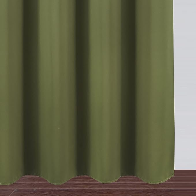 Olive Green Blackout Curtains/52 x 84 Inch Long/Set of 2 Curtain Panels/Thermal - Image 9
