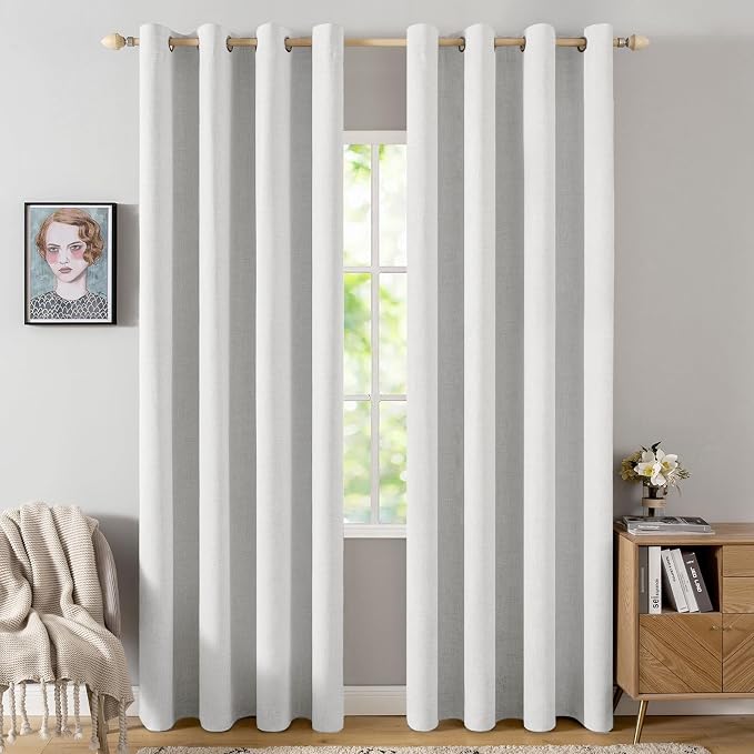 MIULEE 100% Blackout Linen Curtains by MIULEE