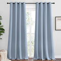 NICETOWN Vintage Blue Blackout Curtains 90 inches Length for Living Room, 2 Panels, 55" Wide, Thermal Insulated Long Drapes for Large Window