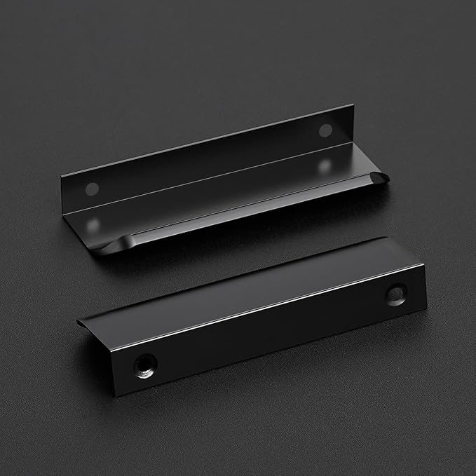 Ravinte Hardware 30 Pack Black Cabinet Handles, 4.75 Inch (120mm) Finger Edge Pulls, 3.75 Inch Hole Center, Finger Pulls for Cabinets