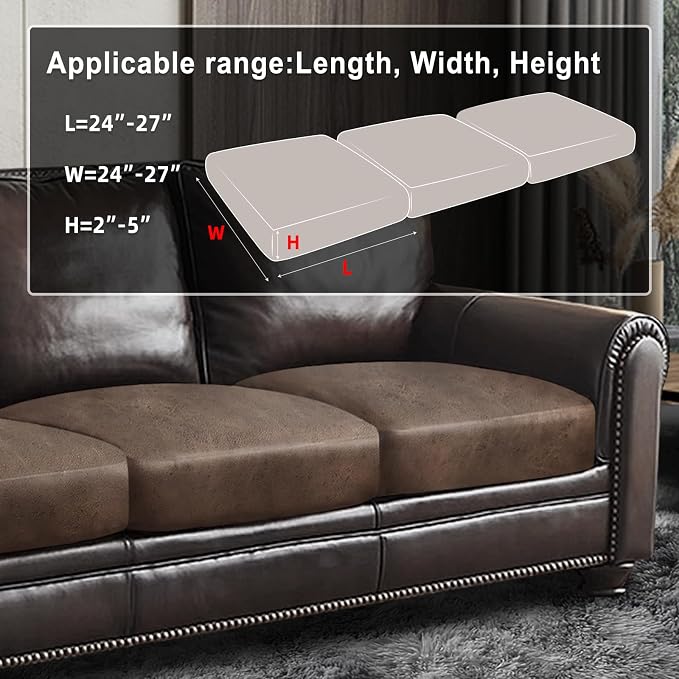 ANARACHON Leather Look Couch Cushion Covers Sofa Seat Slipcovers Sets Couches - Image 3