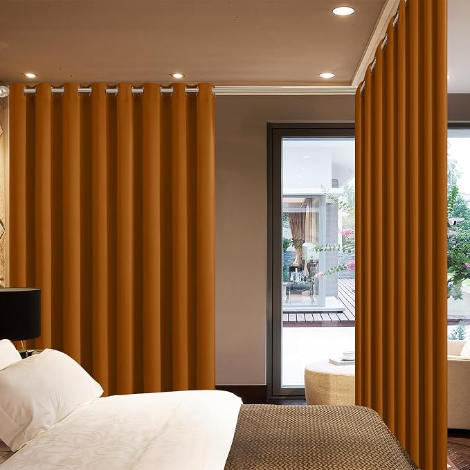Yakamok Burnt Orange Room Darkening Curtains 84 inch Sliding Door Drapes | 1 - Image 6