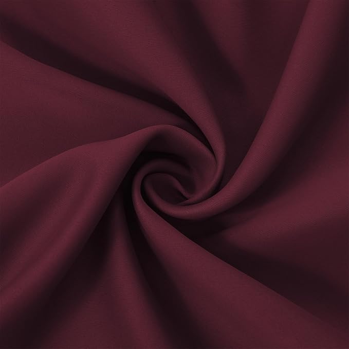 Burgundy Red Blackout Curtains 66 x 63 Inch Length/Set of 2 Curtain - Image 5
