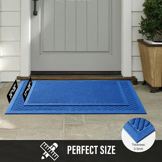 Sturdy Front Door Mat, Absorbent Muddy Dirt Resist Welcome Door Mats Outdoor - Image 6