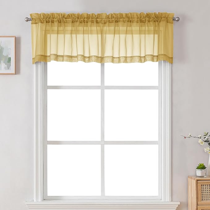 Chyhomenyc Gold Sheer Valances for Windows by Chyhomenyc