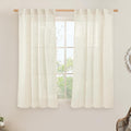 54 inches Long Semi Sheer Linen Curtains 2 Panels, Cream Ivory | Light by LAMIT