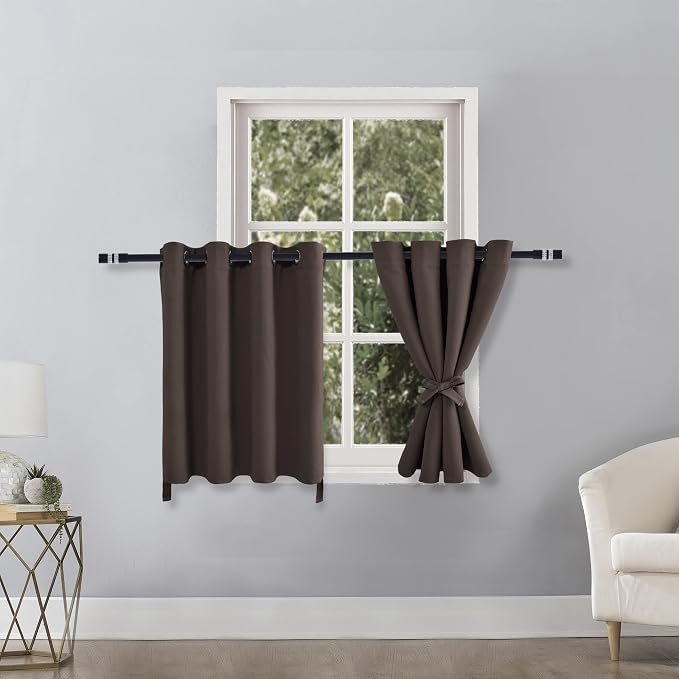 RV Blackout Curtains for Bedroom 52 x 36 Inches Long Brown 2 Panels | Thermal - Image 2