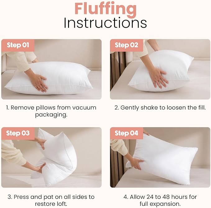 Utopia Bedding 20x26 Pillow Inserts, 2 Pack | Indoor cushion inserts - Image 3