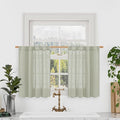 Semi Sheer Linen Curtains 36 Inch Length 2 Panels by LAMIT