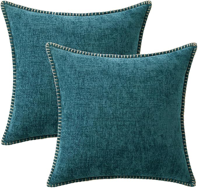 MIULEE Decorative Couch Throw Pillow Covers 16x16 Inch Dark Teal 2 Pack | - Image 6