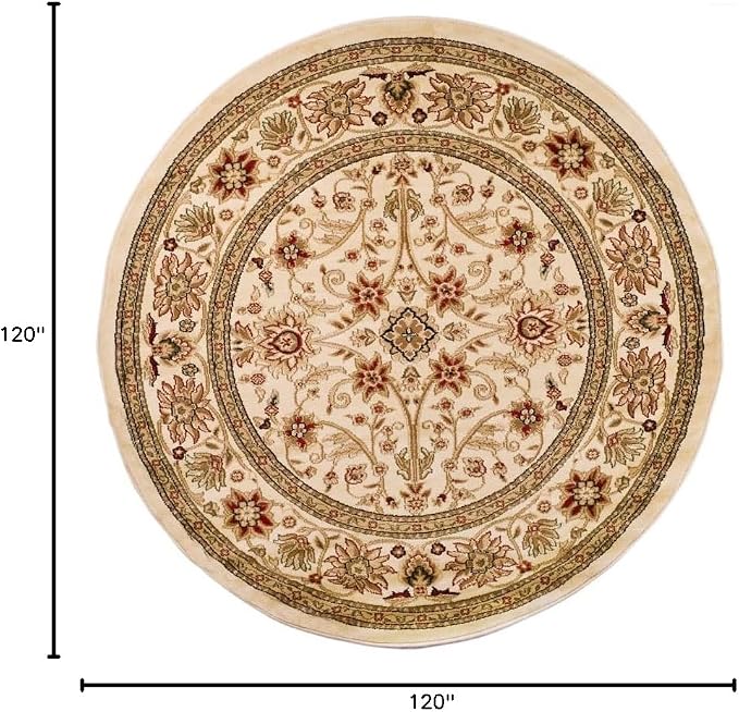 SAFAVIEH Lyndhurst Collection 10' Round Ivory/Ivory LNH212L Traditional - Image 2