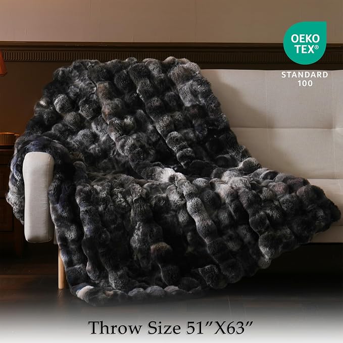 BENVWE Fluffy Faux Fur Throw Blanket - Image 2