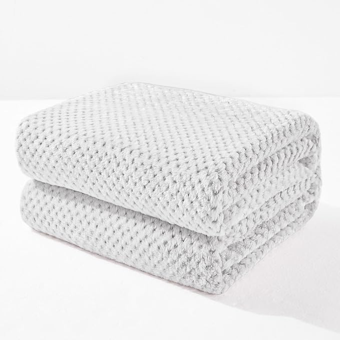 Exclusivo Mezcla Soft Waffle Fleece Bed Blanket King Size, Heather Gray | by ExclusivoMezcla