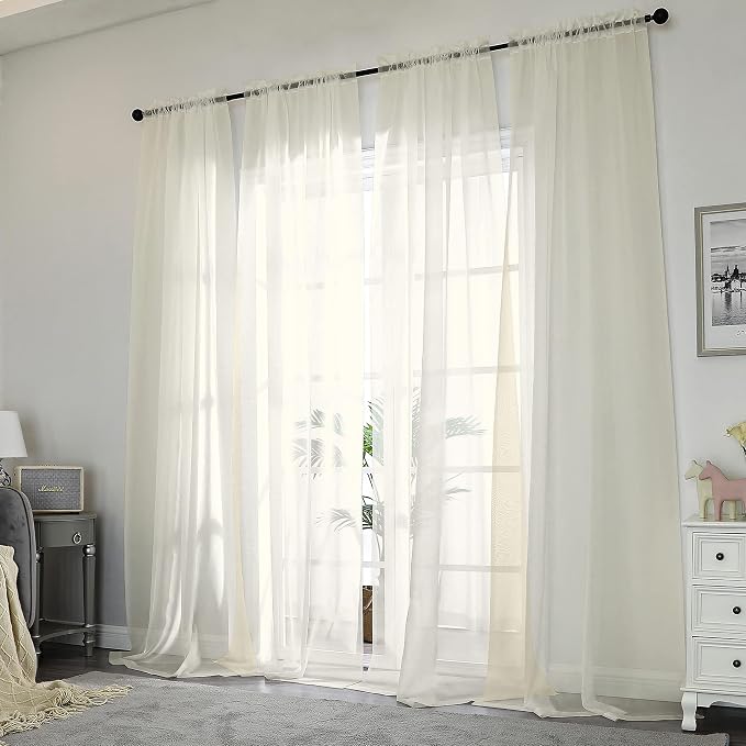 Sheer Curtains 96 Inch Length, Elegant Sheer Curtains - Image 2