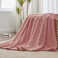 BEDELITE Ribbed Twin Blanket for Couch & Bed, Dusty Pink, Warm Yet Lightweight by BEDELITE