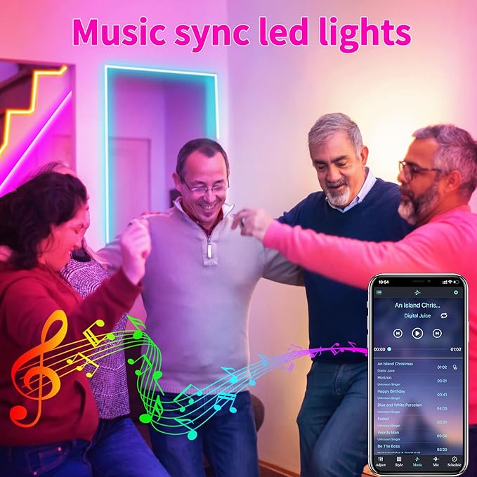 200Ft Outdoor Waterproof LED Strip Lights,Music Sync RGB IP68 Led Lights with App and Remote Control,Color Changing Waterproof RGB Exterior Rope Self Adhesive Back,Balcony,Roof,Garden,Party