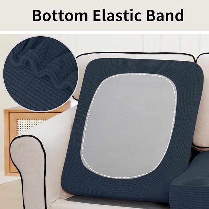 Easy-Going Stretch 3 Pieces Couch Cushion Cover - Image 4