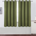 Olive Green Blackout Curtains 52 x 63 Inch Length/Set of 2 Curtain by Lemomo