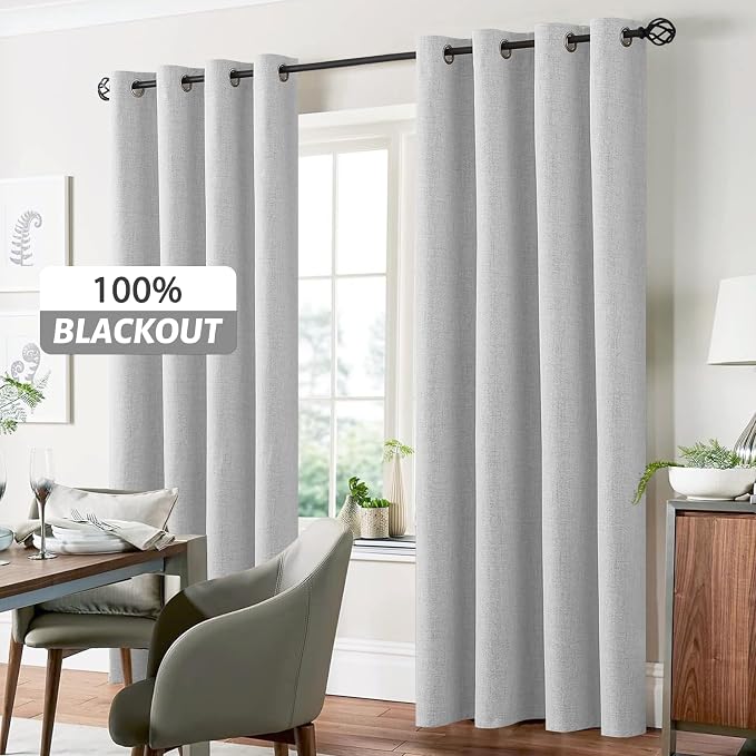 Yakamok White Linen Textured Curtains 63 Inches Long - Image 7