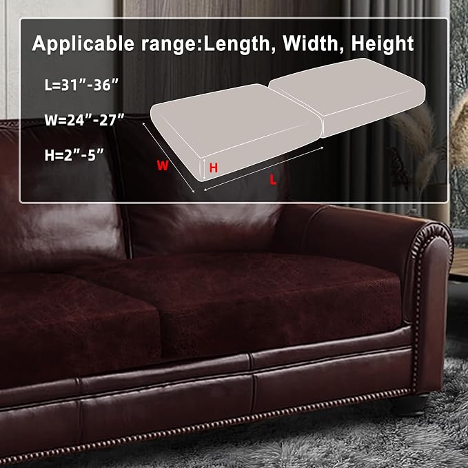 ANARACHON Leather Look Couch Cushion Covers Sofa Seat Slipcovers Sets Couches - Image 3