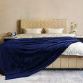 Fleece Plush Throw Blanket Navy Blue 90"x90"for Couch Fuzzy Cozy Flannel | by JIAHANNHA