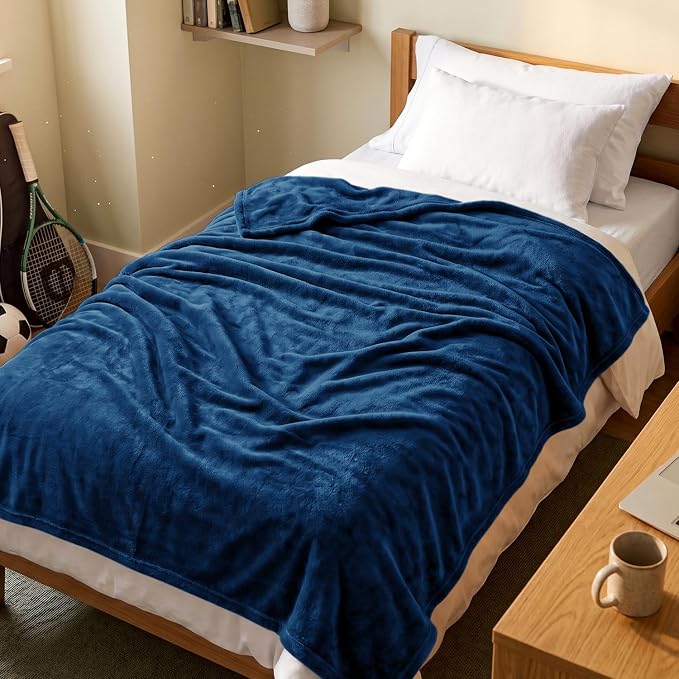 Utopia Bedding Ultra Soft Fleece Bed Blanket Twin XL Size Navy | College Dorm by UTOPIABEDDING