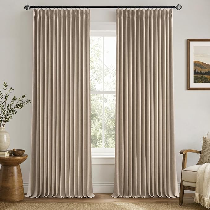 MIULEE Copper Brown Pinch Pleated 100% Blackout Curtains 40x102 Inches | Room by MIULEE