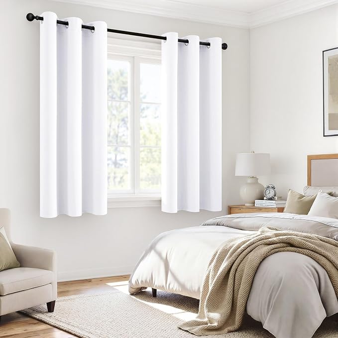 MIULEE White 100% Blackout Curtains - Image 6