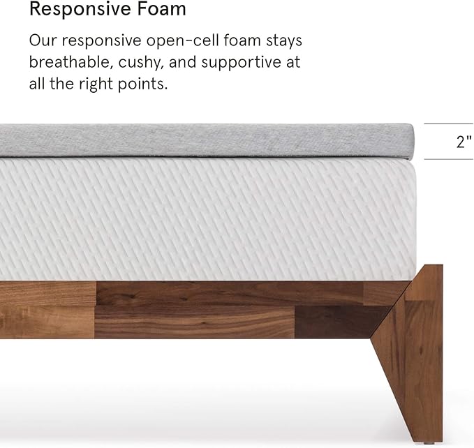 Tuft & Needle Mattress Topper, Queen Size, 2 inches of our Breathable, Supportive Adaptive Foam, Luxe Gray Cover, CertiPUR-US and Greenguard Gold Certified