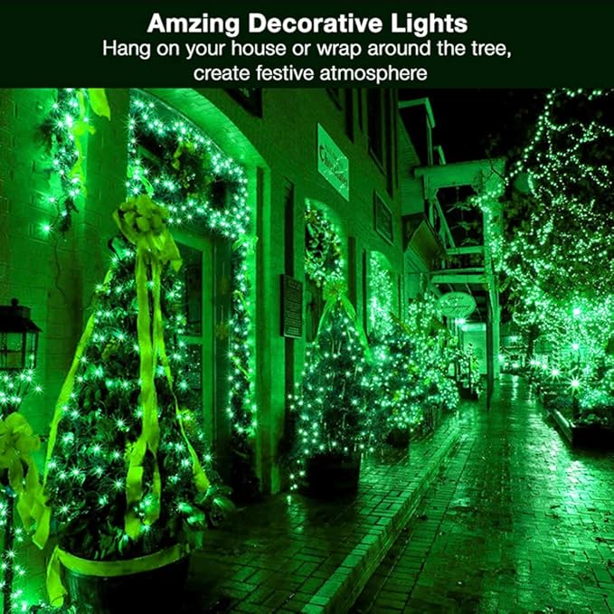 ODEETRONIC Green Christmas Lights, 21.63ft 100 Count Incandescent Christmas Mini Lights Connectable, 120V UL Certified St. Patrick's Day Light Outdoor Tree Light Waterproof for Indoor Party Decoration