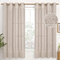 YoungsTex Linen Semi Sheer Curtains 63 Inch Length, Light Filtering Drapes | by YoungsTex