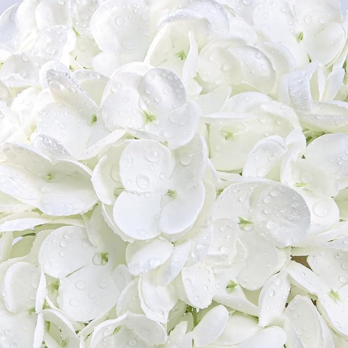 4 Pcs Real Touch Hydrangea Artificial Flowers, 21" White Full Faux Hydrangea Flowers Latex Fake Flowers for Home Decor Party Floral Arrangements Wedding Bouquets Centerpieces Outdoor Decor