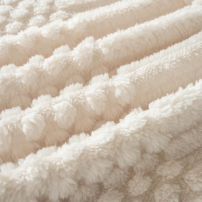 60x80 Inch Beige Twin Blanket - Image 5